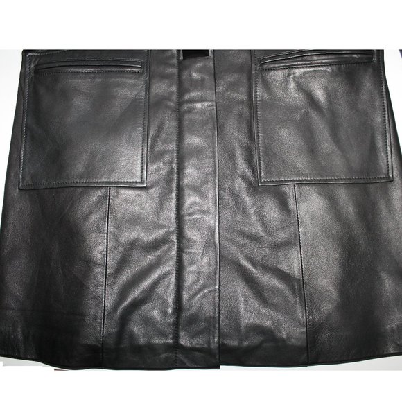 By Malene Birger Long Sheep Nappa Leather Coat / EU 40 Large Black Studs Jacket - Picture 8 of 14